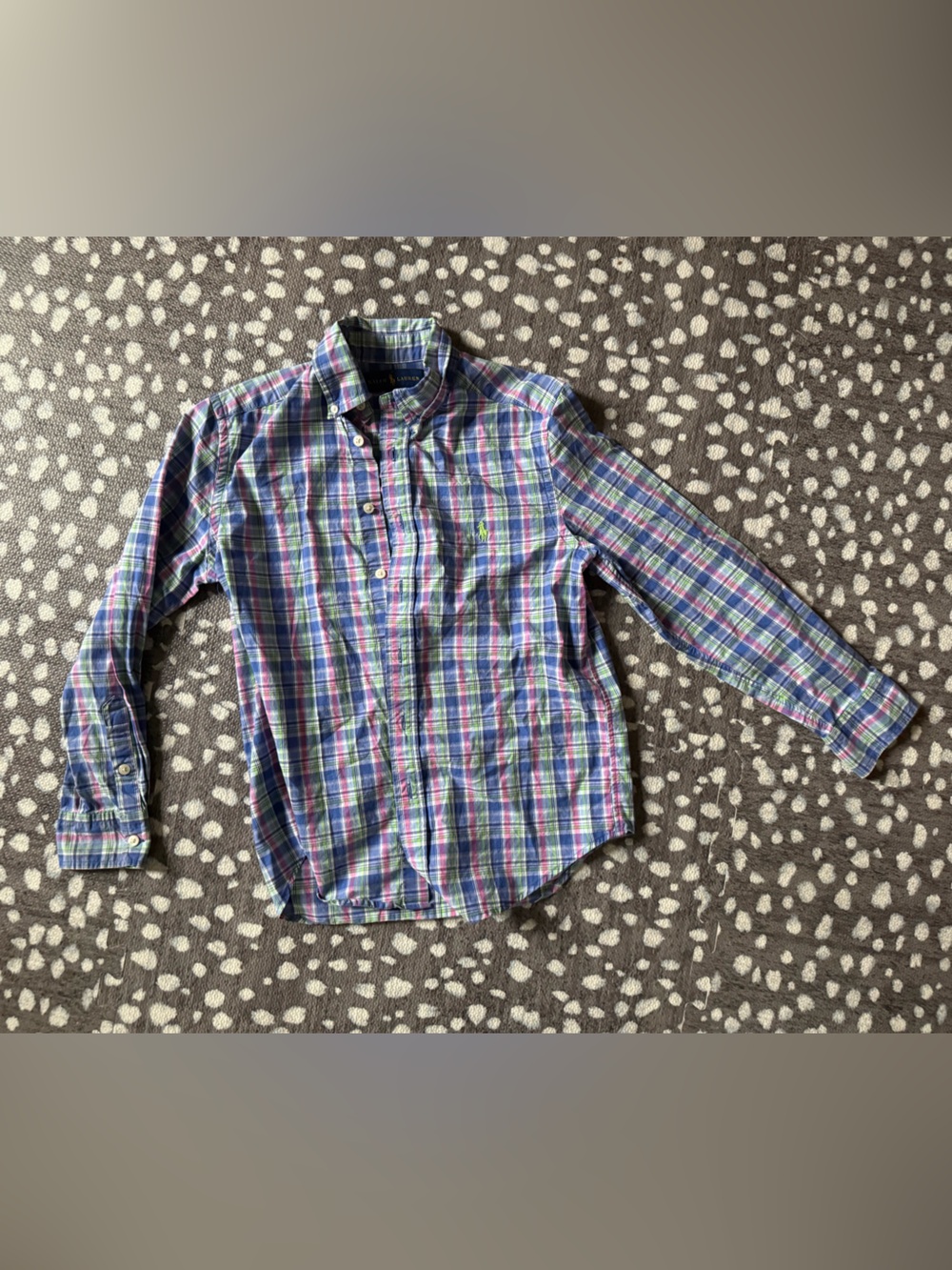 Ralph Lauren Boys Plaid Button-Down Shirt - Size Medium (10-12)
